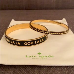 Kate Spade ♠️ Gold and Black Enamel Bangles